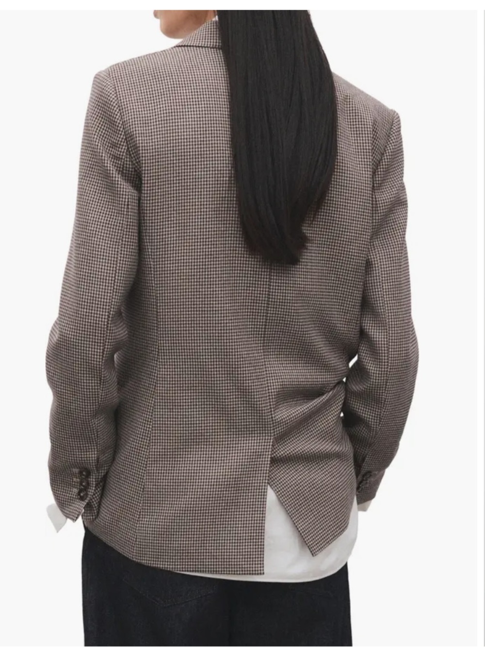 Mango Brown Houndstooth Tailored Blazer - Picture 2 of 14